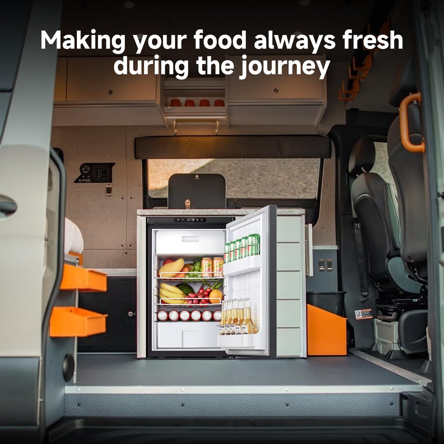 BODEGACOOLER 12V Portable RV Refrigerator – 83L Compressor Cooler with APP Control, Lock, Dual Power 12/24V DC