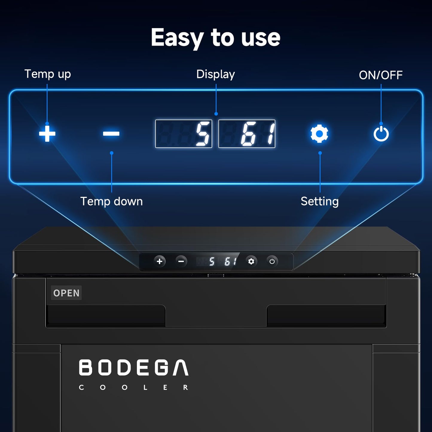 BODEGACOOLER 12V Portable RV Refrigerator – 83L Compressor Cooler with APP Control, Lock, Dual Power 12/24V DC