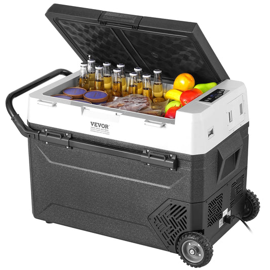 VEVOR J60 12V Portable Refrigerator – 60L Compressor Freezer, Adjustable Temp, Portable Cooler for RV & Camping